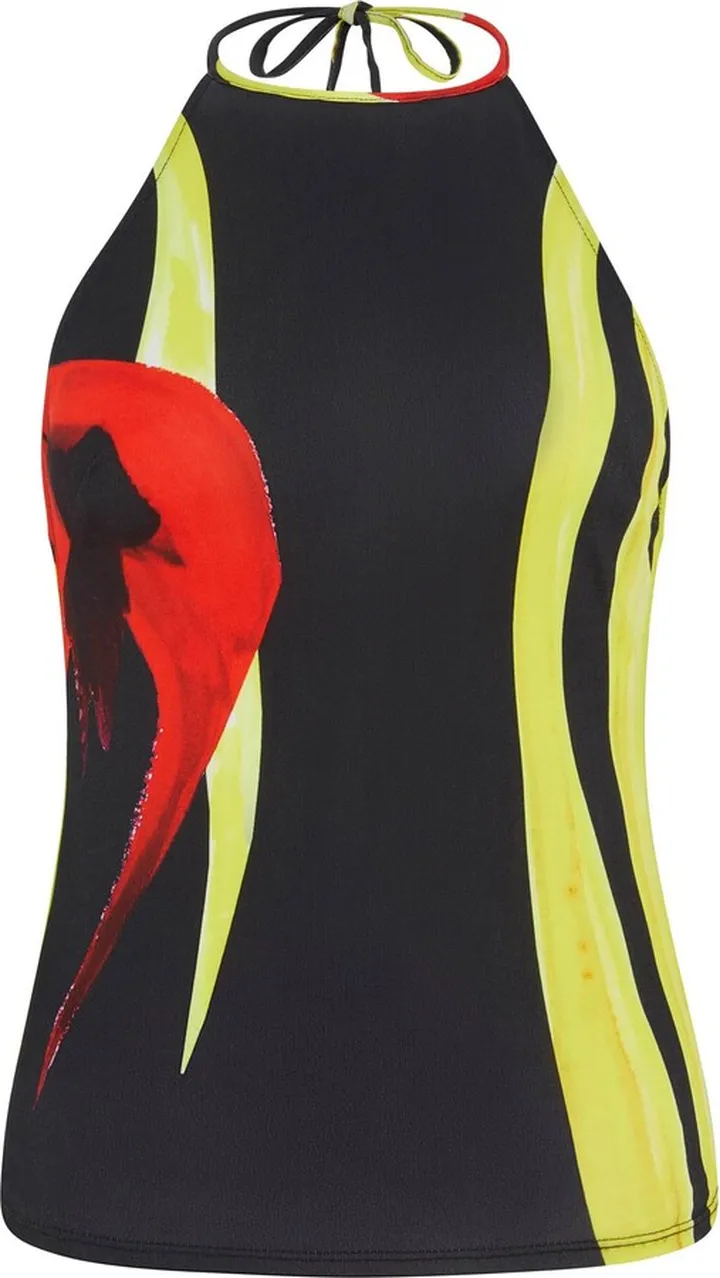 Halter Neckline Stretch Jersey Top