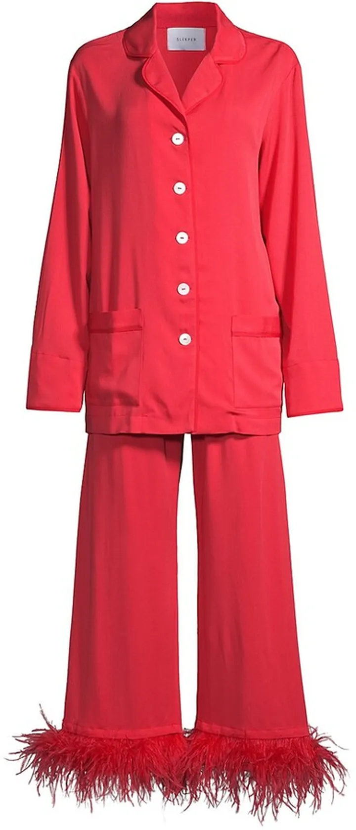 Party Feather 2-Piece Long Pajama Set
