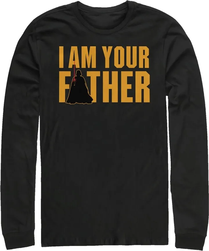 Men's Star Wars Father's Day Vader is Your Father Long Sleeve Shirt - Black - Medium