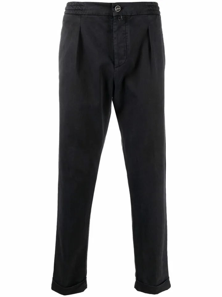 Tapered-Leg Tailored-Cut Trousers