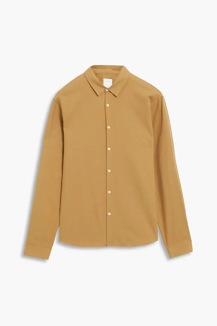 Brushed cotton-twill shirt
