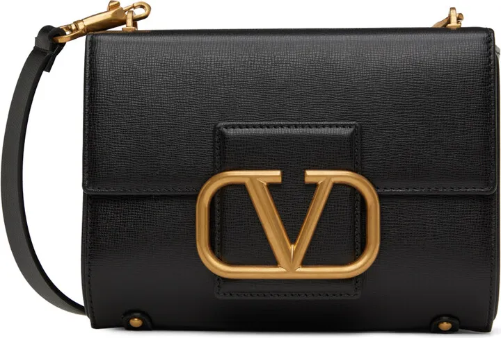 Valentino Garavani Black Stud Sign Shoulder Bag