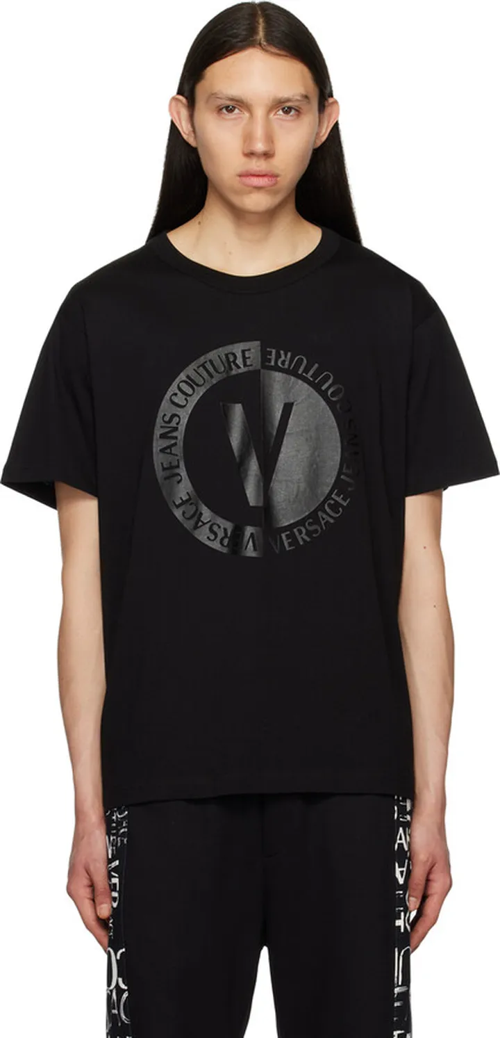 Versace Jeans Couture Black V-Emblem T-Shirt