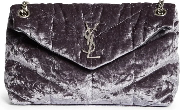 Small Loulou Quilted Crushed Velvet Puffer Bag