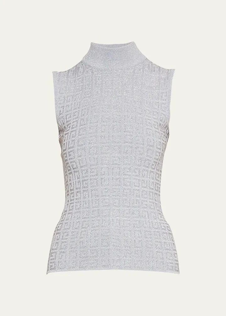 4G Logo Fitted Turtleneck Top