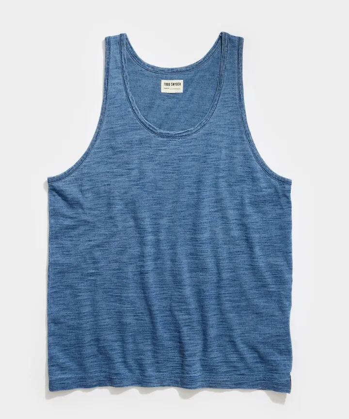 Bleached Indigo Slub Tank