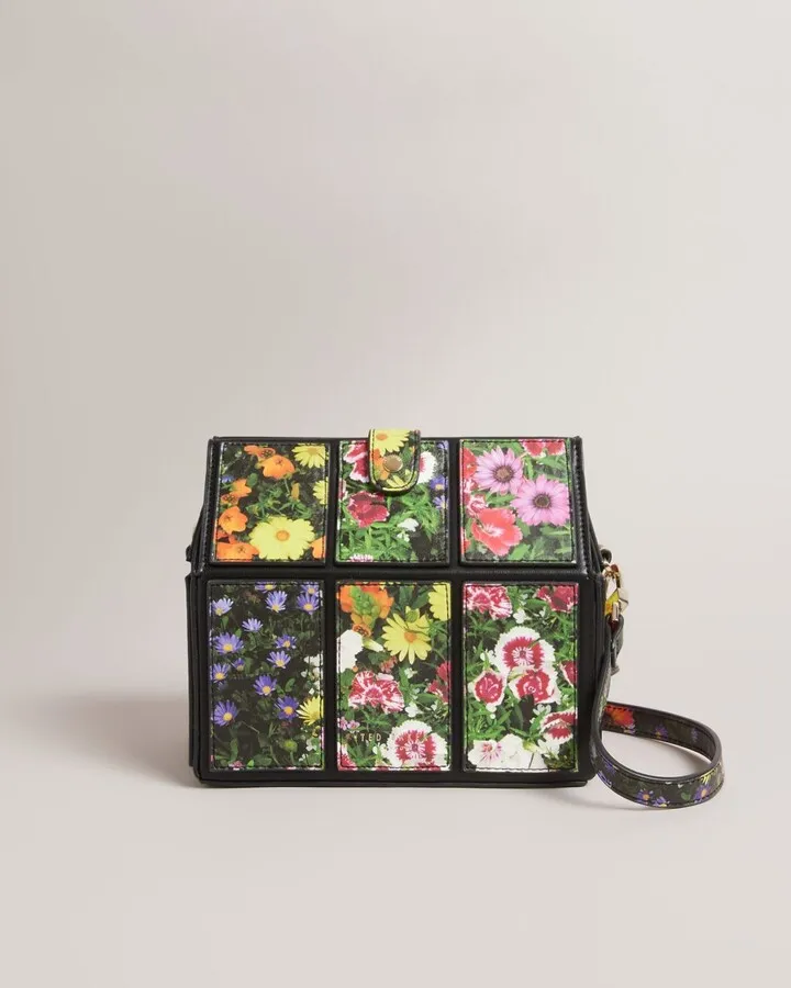 Floral Greenhouse Bag in Black
