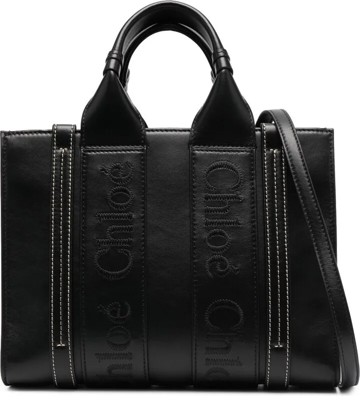 Small Woody leather tote bag