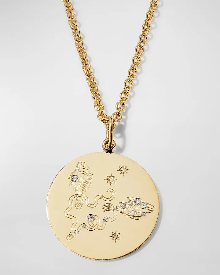 Yellow Gold Capricorn Diamond Pendant
