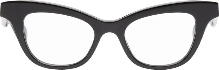 Alexander McQueen Black Cate-Eye Glasses