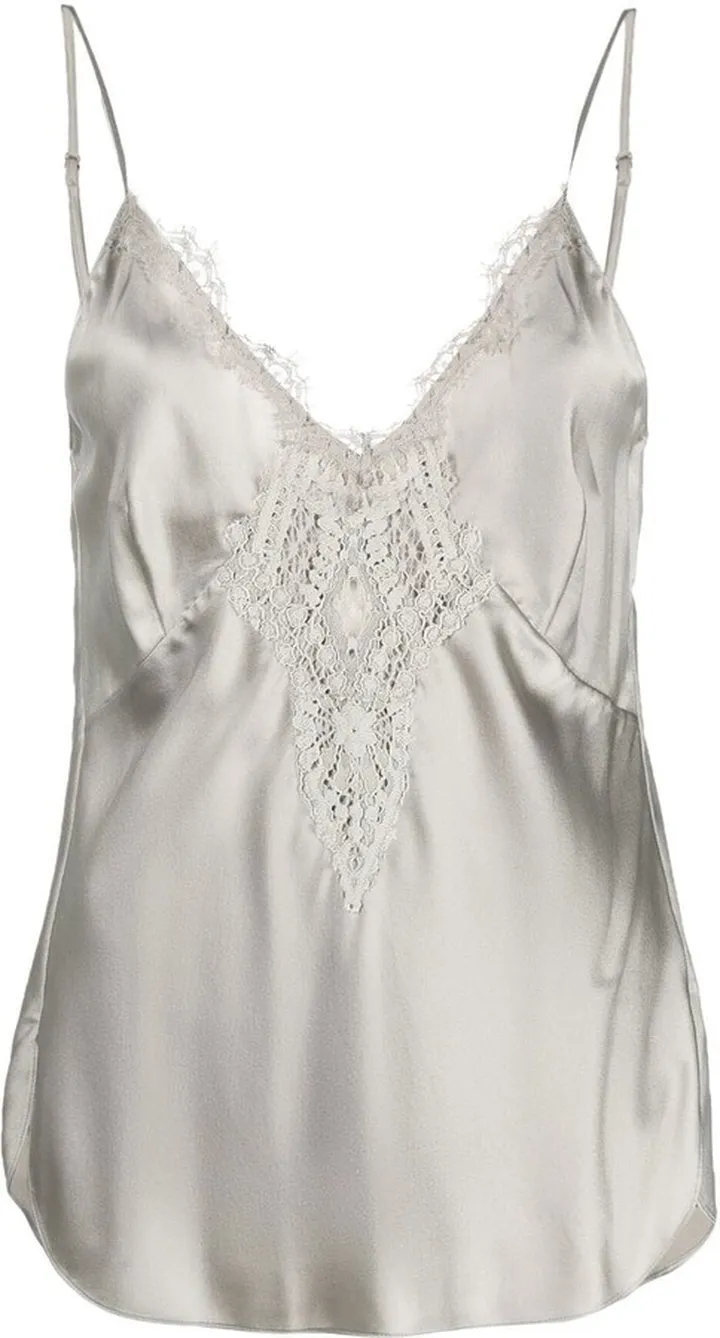 Lace-Detail Silk Cami Top