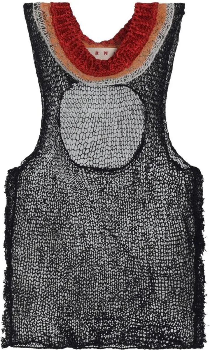Open-Knit Sleeveless Jumper