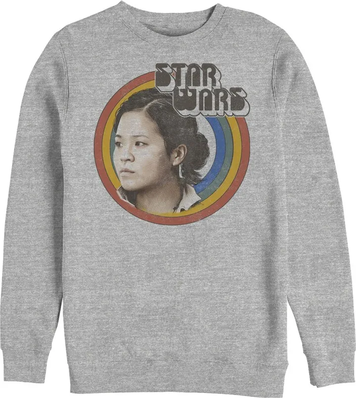 Men's Star Wars: The Rise of Skywalker Rose Retro Rainbow Sweatshirt - Athletic Heather - Small