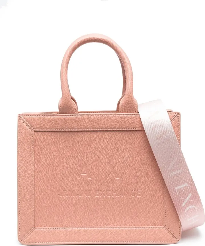 Debossed-Logo Faux-Leather Tote Bag