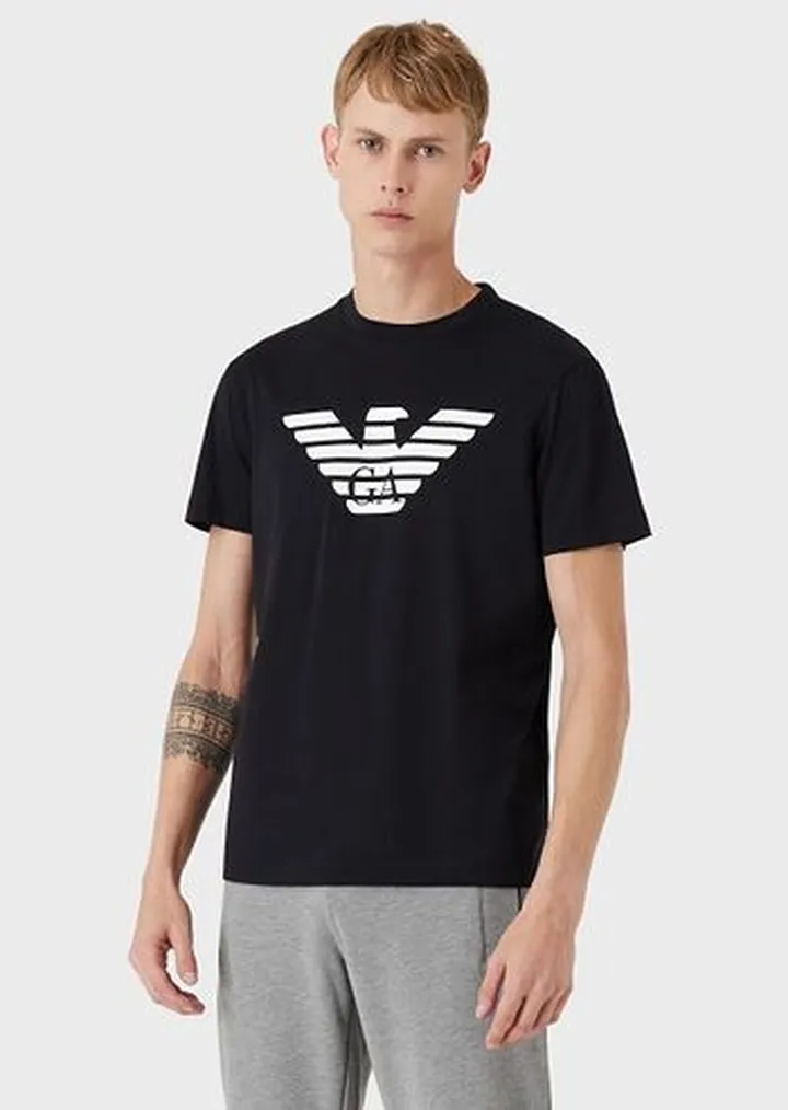 Pima jersey T-shirt with logo print