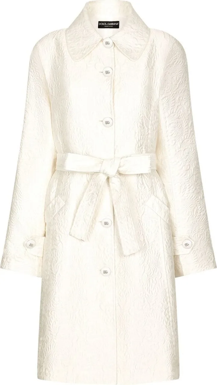 Jacquard Belted Trench Coat