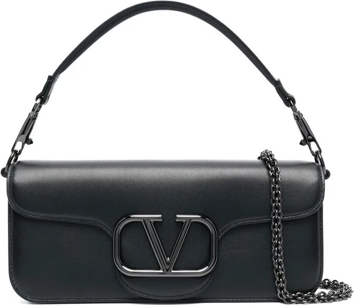 VLogo leather shoulder bag