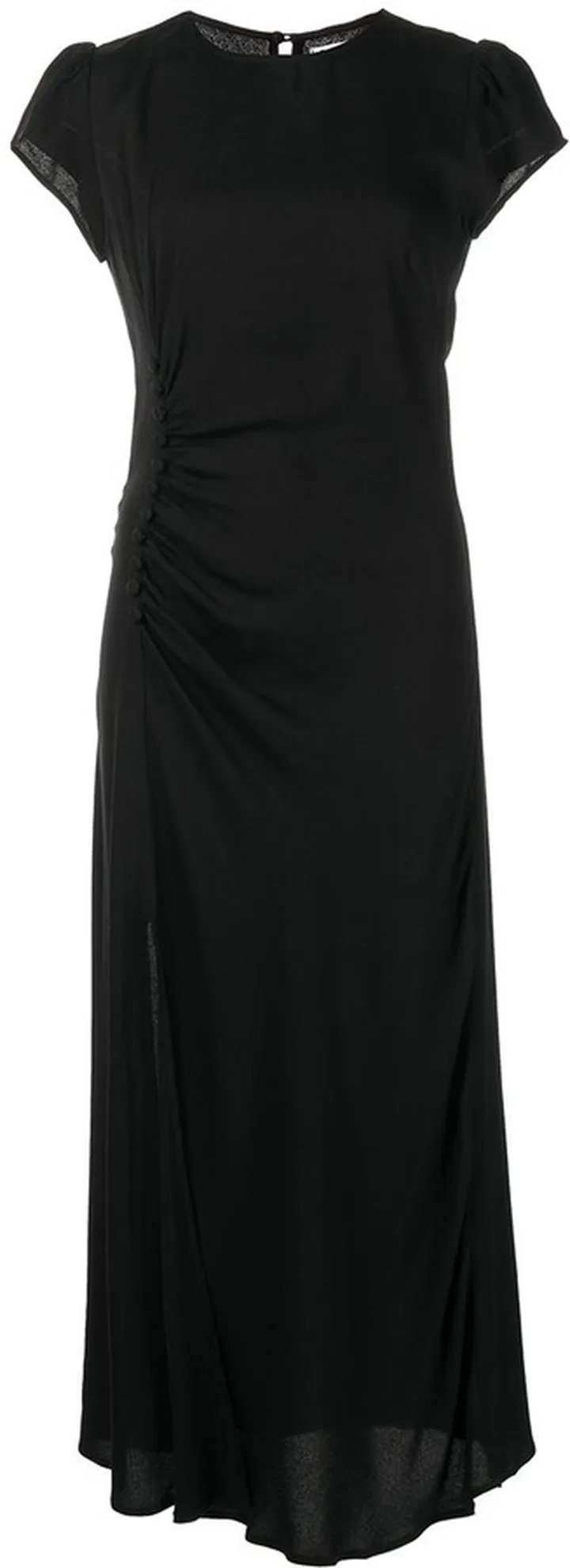 Frasier ruched front-slit dress