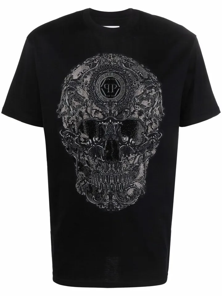 baroque skull-print T-shirt