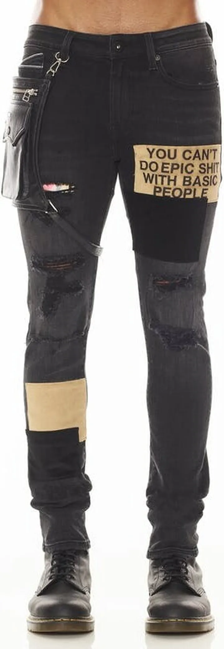 Cult of Individuality Punk Super Skinny Jeans In Mixer - Black