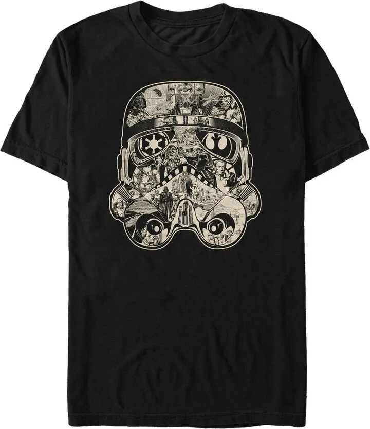 Men's Star Wars Stormtrooper Scenes T-Shirt - Black - Medium