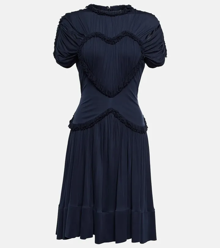 Gathered jersey mini dress