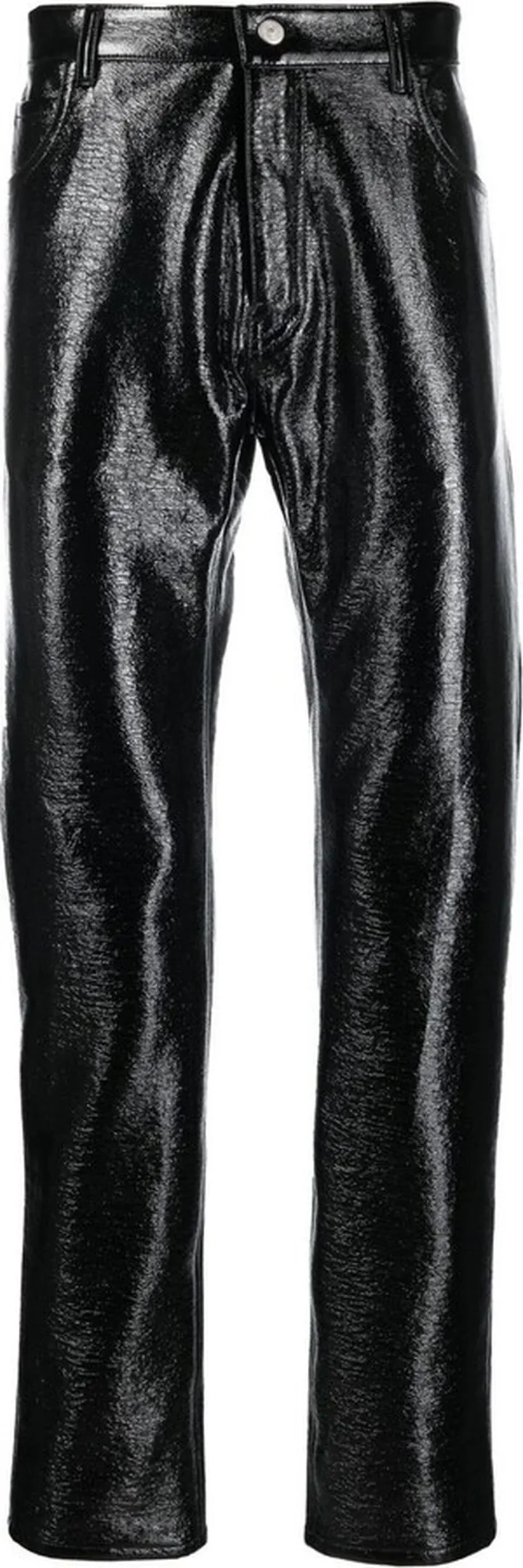 Vinyl Straight-Leg Trousers
