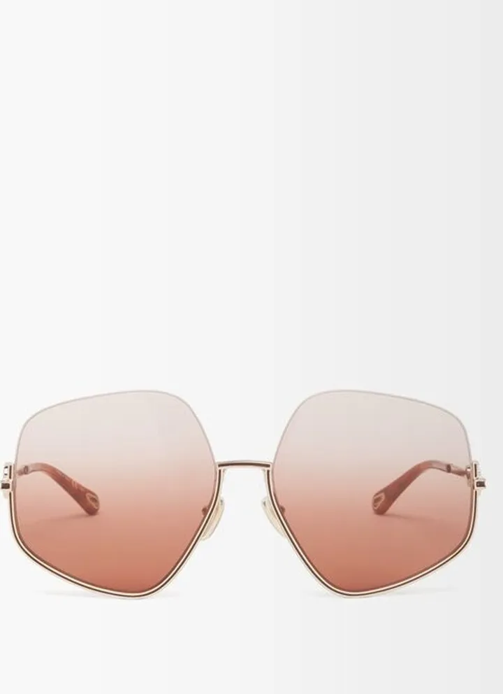 Sofya Pentagonal Metal Sunglasses