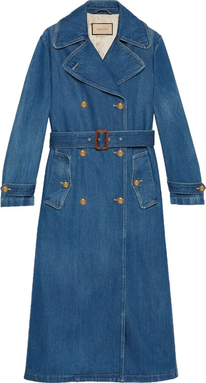 Double-Breasted Denim Trench-Coat