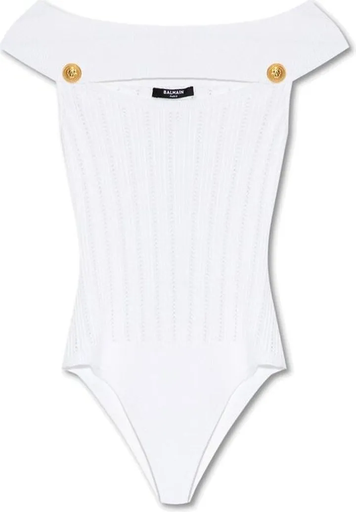 Balmain Openwork Knitted Bodysuit