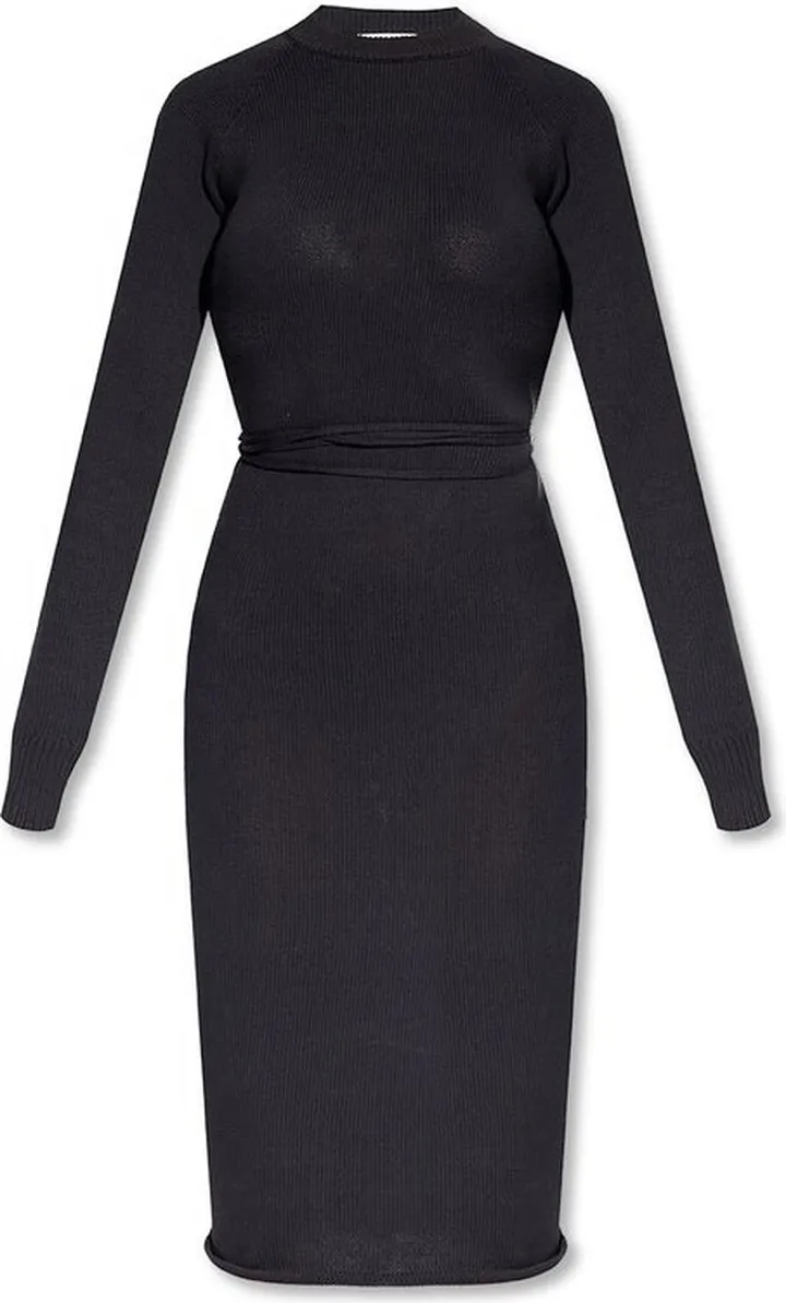 The Attico Open-Back Crewneck Knitted Midi Dress
