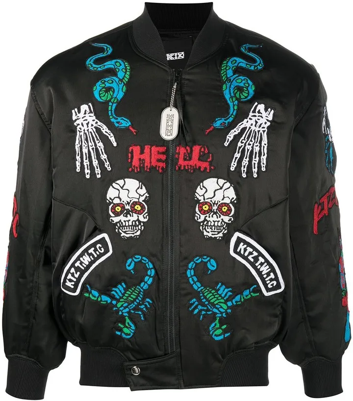 Patch-Detailed Bomber Jacket