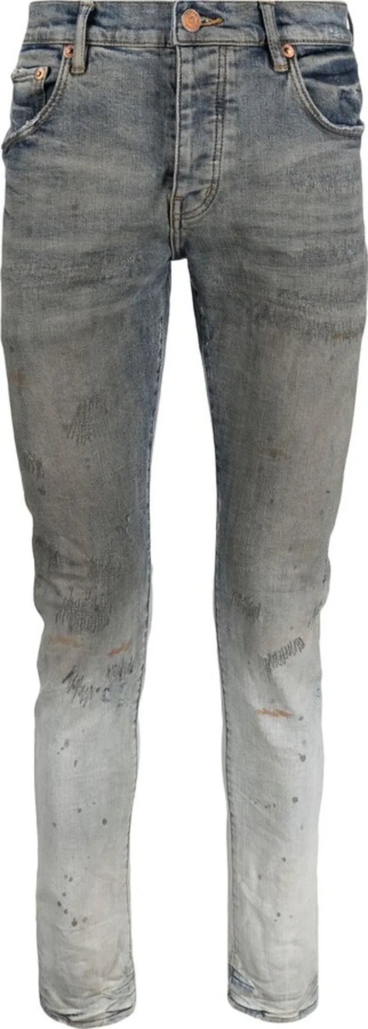 Blue Distressed Faded Skinny Jeans