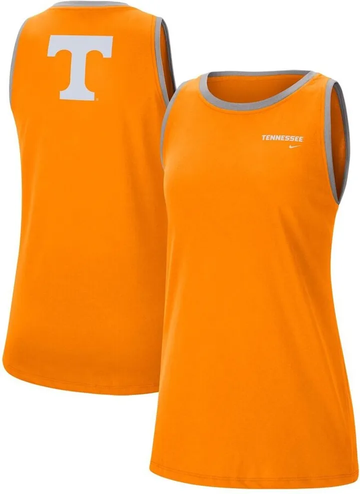Women's Nike Tennessee Orange and Gray Tennessee Volunteers High Neck 2-Hit Performance Tank Top