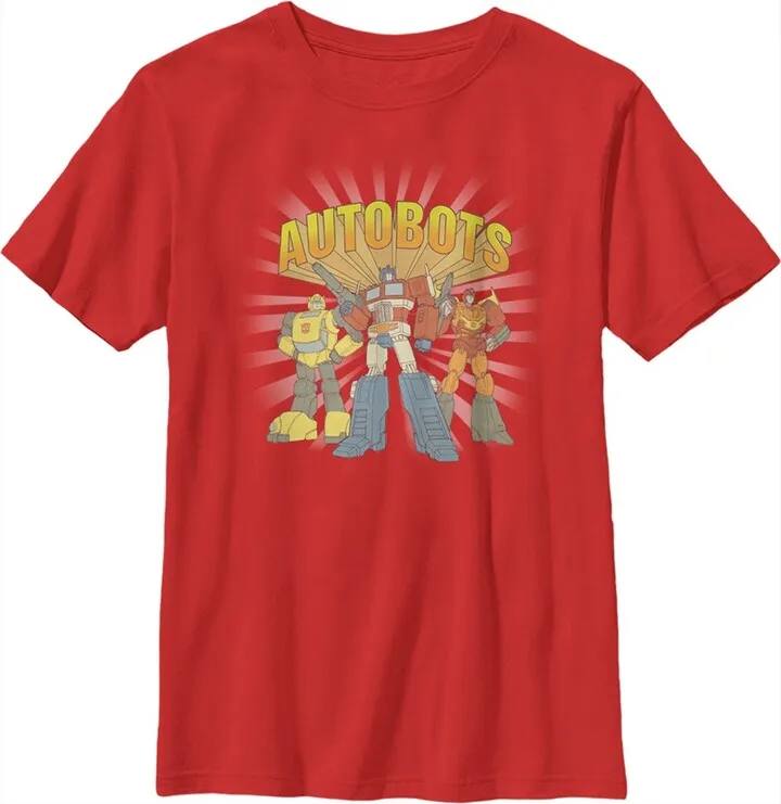 Boy's Transformers Autobots Retro Trio T-Shirt - Red - Small