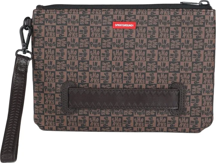 Sharks In Paris Check Pochette Handbag Brown