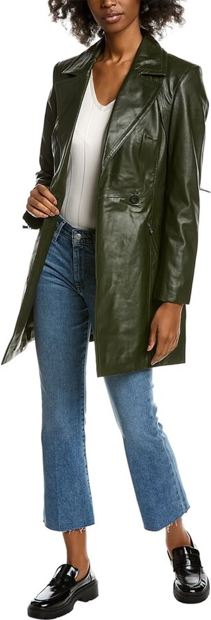 Badgley Mischka Rose Anne Leather Coat