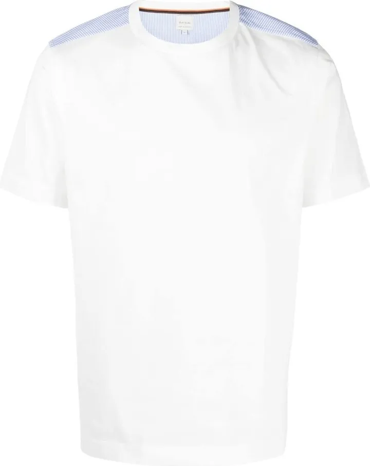 contrasting-panel striped T-shirt