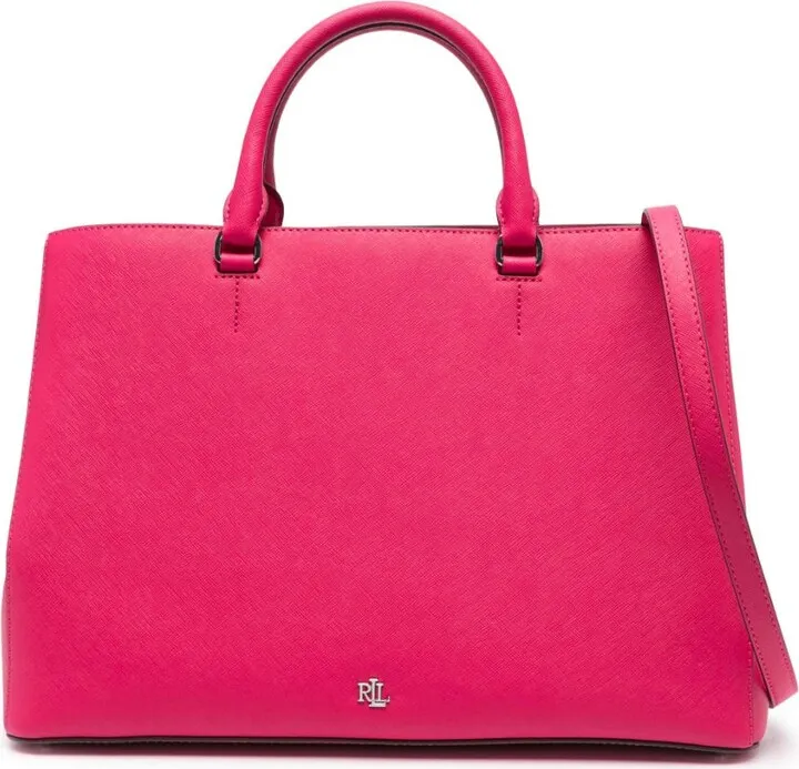 Logo-Plaque Leather Tote Bag