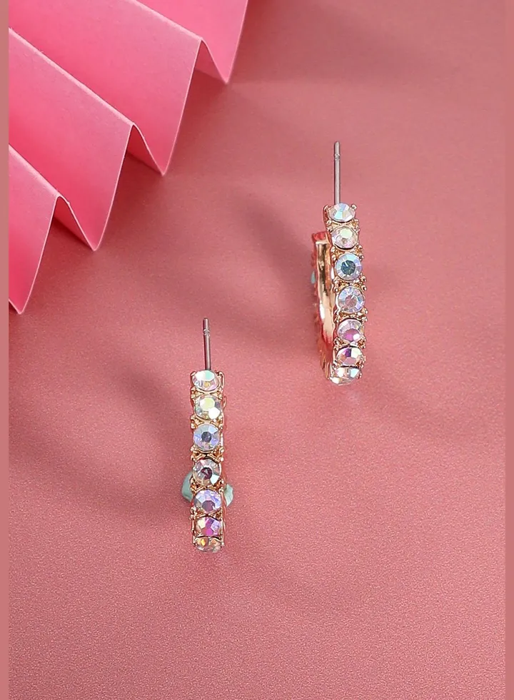 Gold Plated Designer Stone Casual Wear Hoop Earring For Women