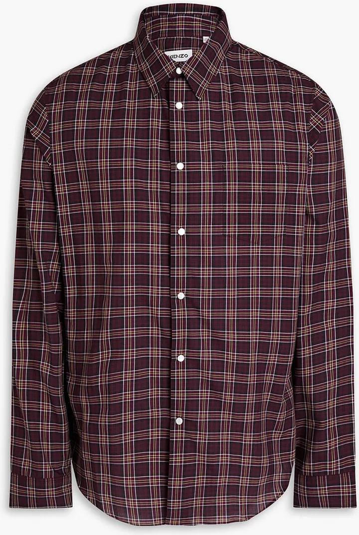 Checked cotton-mousseline shirt