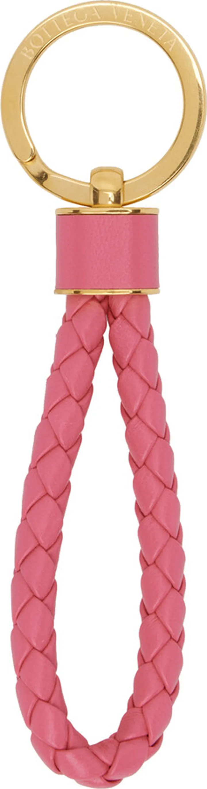 Bottega Veneta Pink Intrecciato Keychain