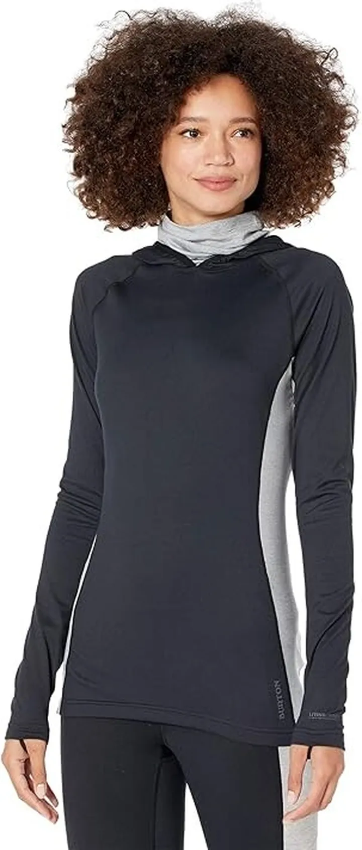 Burton Midweight X Base Layer Long Neck Hoodie (True Black) Women's Clothing