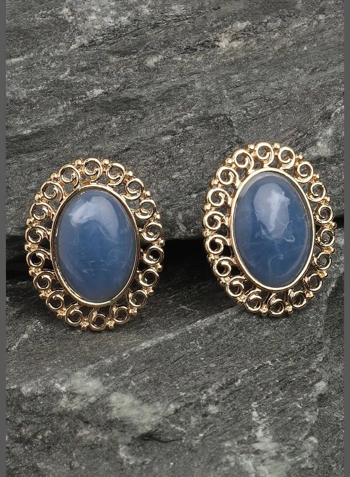 Gold Plated Party Designer Stone Stud For Women