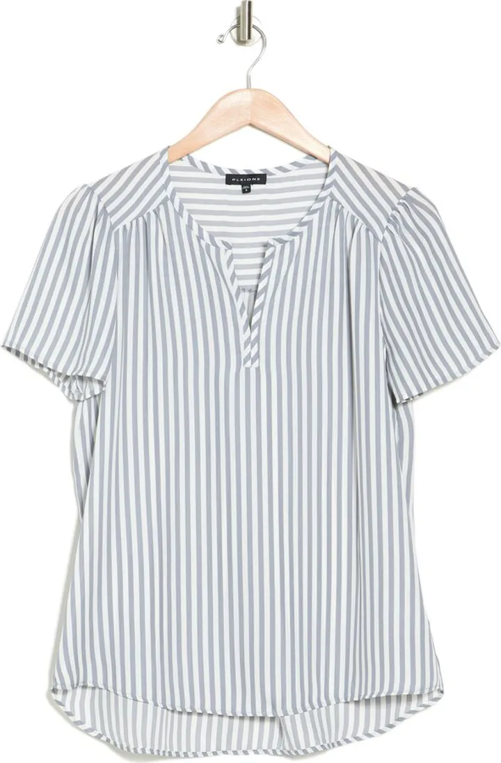 Striped Short Sleeve Tunic Top