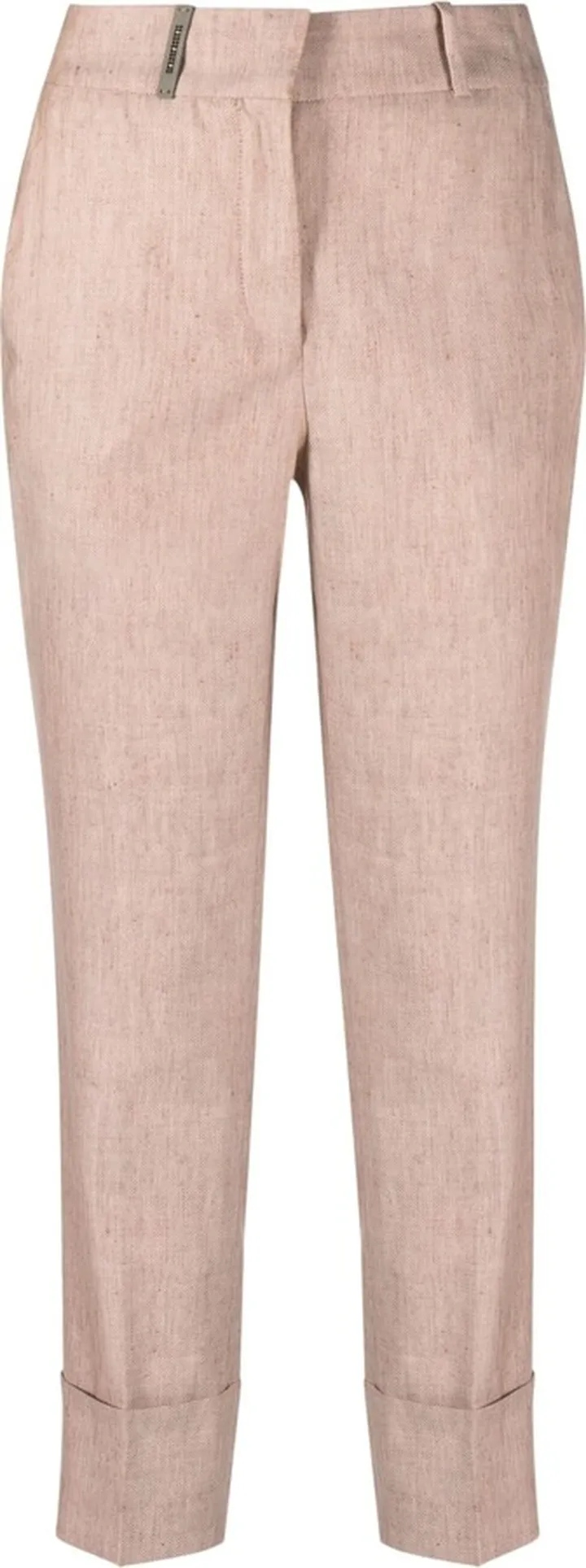 Mélange-Effect Cropped Trousers