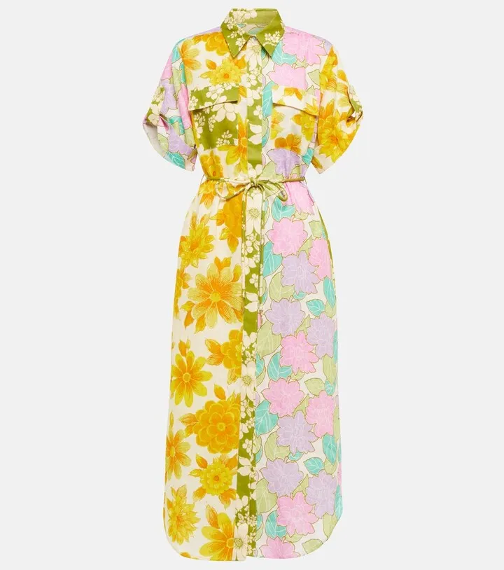 Elora patchwork linen shirt dress