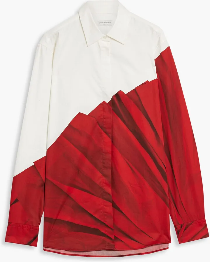Printed cotton-poplin shirt