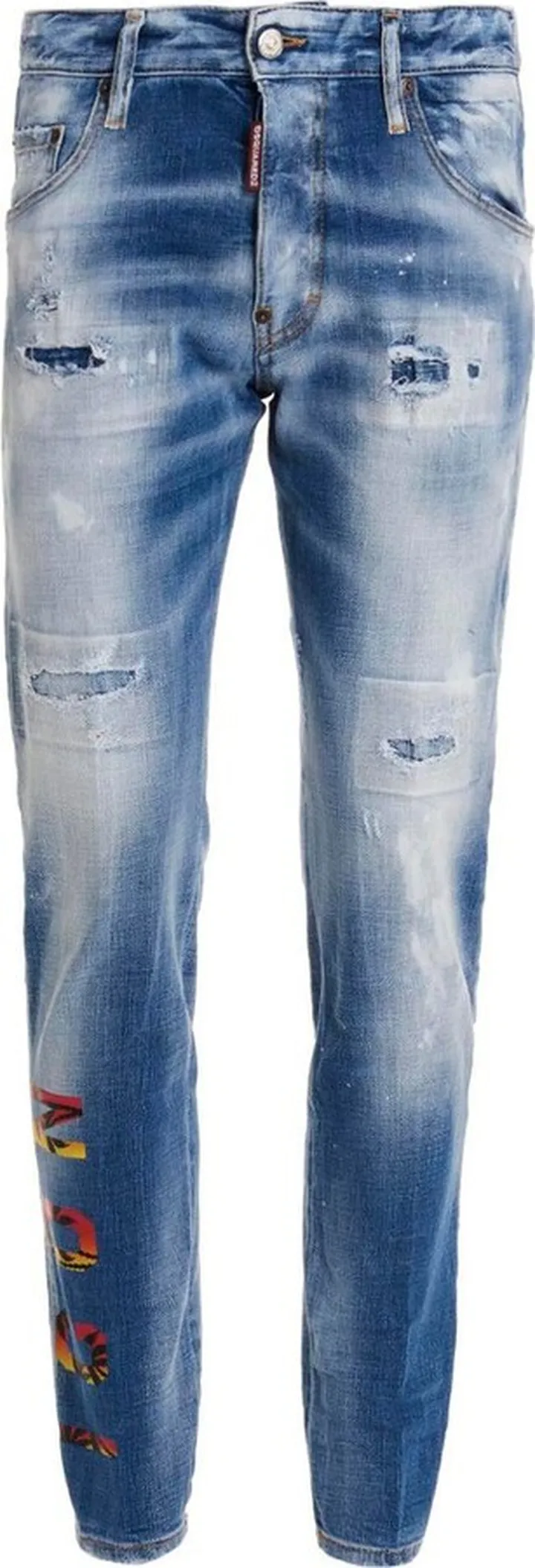 Dsquared2 Logo Patch Distressed Jeans