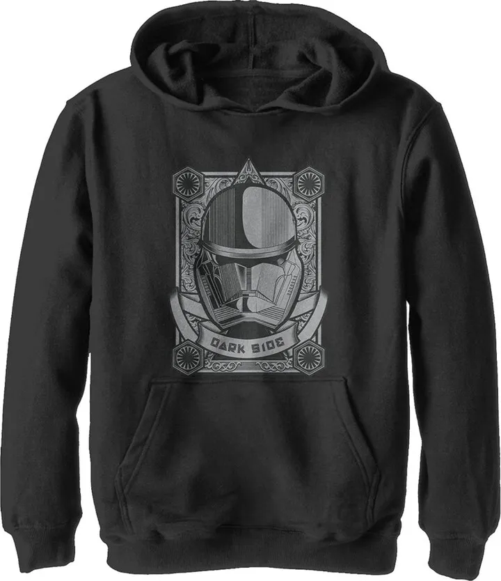 Boy's Star Wars: The Rise of Skywalker Sith Trooper Playing Card Pull Over Hoodie - Black - Medium